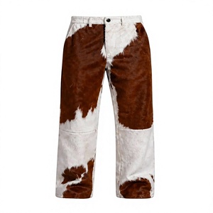 Pantalones de Cuero Genuino con Diseño Único, Unisex, de Alta Calidad, Resistentes al Viento, Casuales, con Patrón Recto, Venta al Por Mayor - Product Image 1