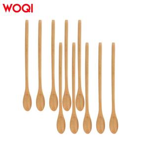WOQI Natural <strong>wood</strong> spoon flat-handle kitchen utensils for <strong>stirring</strong>, blending and cooking - Product Image 1