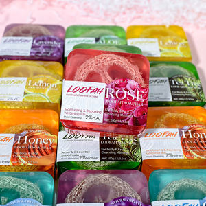 สบู่ใยบวบสำหรับผู้ใหญ่ กลีเซอรีน สมุนไพรธรรมชาติ ขัดผิวขาวใส ล้างหน้า ขัดผิวกาย มะพร้าว ว่านหางจระเข้ ลาเวนเดอร์ - Product Image 3