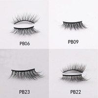 Faux cils en bande noire souple et fine, effet œil de chat, faits à la main, avec bande transparente, vente en gros