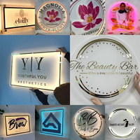 Décoration publicitaire pour la maison, logo lumineux en lettres 3D de haute qualité avec rétroéclairage LED, alimentation USB/AC/DC, multicolore