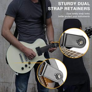 Correa de Guitarra Lekato de 3.5 Pulgadas de Ancho, Acolchada, de Neopreno y Cuero, para Guitarra Eléctrica y Bajo, Diseño Duradero - Product Image 4