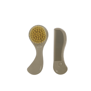 2pcs Pack <span class=keywords><strong>Kit</strong></span> de brosse à cheveux douce et de peigne pour bébé Ensemble de conception de douche de toilettage pour bébé - Product Image 2
