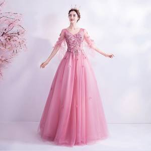 S808 Venta caliente elegante encaje Rosa bordado fuera del hombro fiesta vestido de noche vestido de graduación vestidos de quinceañera - Product Image 4