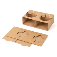 Impression personnalisée ajustable 1 2 3 4 Gobelet en papier de transport pour boisson chaude artisanale Porte-gobelet en papier kraft Café Thé Jus de fruit pour porte-gobelet