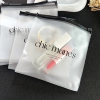 MOQ 100 pièces, Pochette cosmétique réutilisable en plastique personnalisée, Pochette en PVC dépoli avec fermeture éclair, Pochette à bijoux à fermeture éclair pour bracelets