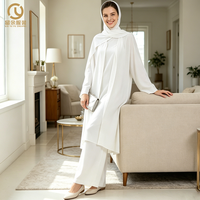 dames mode intérieur ouvert 2 pièces ensemble à manches longues dubaï turquie Ramadan abaya musulman longue robe pour les femmes