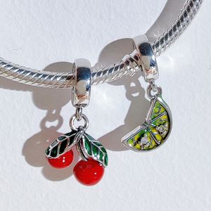 HaYa PAN-9 Dijes de Plata S925 Estilo Ipan DIY Dora para Creación de Joyas, Colgante de Cereza de Moda, Certificado GDTC, Unisex - Product Image 1