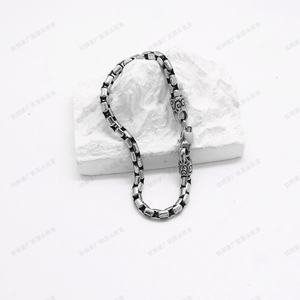 <b>Mens</b> Stainless Steel Box Chain Bracelet with Carved Clasp Vintage Gothic Punk Biker Style Durable Link Jewelry Gift <b>for</b> <b>Men</b> - Product Image 3