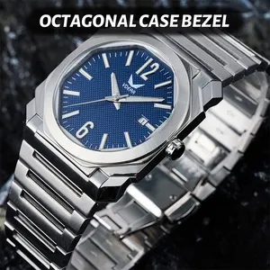 Business 38mm Caes Luminous Luxury Wristwatches Date Calendar Water Resistant Square Watch Steel Quartz Mens Watches