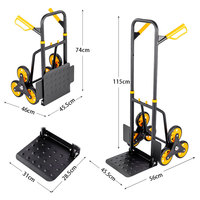 Chariot de livraison pliant portable avec structure de plate-forme artefact d'escalade d'escalier pour le traînage d'articles ménagers