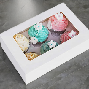 Kraft Paperboard Sweet <b>Box</b> with Window Muffin/<b>Cupcake</b> Insert Embossed & Stamped Printing for Canned Food - Product Image 2