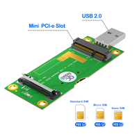 Adaptateur USB Mini PCIe avec emplacement pour carte SIM, module 3G/4G compatible avec les cartes SIM standard/micro/nano, extension sans fil pour ordinateur portable/ordinateur de bureau, 480 Mbps