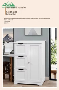 Wayon Modern <strong>White</strong> Wooden Living Room Storage Cabinet with 4 <strong>Drawers</strong> and 1 Door Functional Home Furniture - Product Image 6