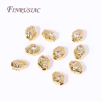 Perles entretoises plaquées or 18 carats avec zircon incrusté, de forme irrégulière, pour la fabrication de bijoux DIY faits à la main