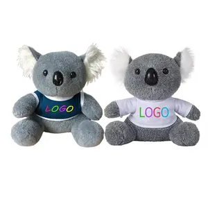 Máscara de desenho animado, brinquedo de mascote de pelúcia com urso de coala, atacado, macio personalizado, oem, austrália, koala com camisas