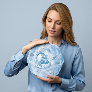 Plat de service rond classique en résine écologique CELADON fait main, design personnalisable, qualité alimentaire, passe au lave-vaisselle, vaisselle de fête - Product Image 1