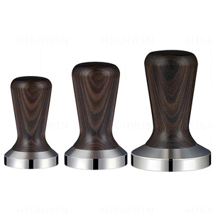 Prensador de Café Highwin de Acero Inoxidable de Grado Alimenticio de 51-58 mm con Mango de Madera para Baristas - Product Image 5