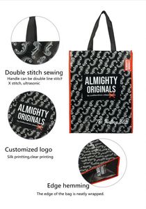 Eco Custom Logo <b>Printed</b> Reusable Non Woven Fabric Carry Tote Bag Grocery Shopping Bags - Product Image 5