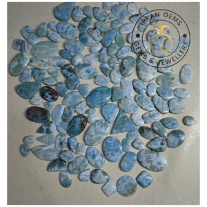 Cabochon de Larimar sélectionné, pierre précieuse naturelle de Larimar Sky Designer pour la création de bijoux, pierre de bijoux de style bohème en Larimar bleu - Product Image 3
