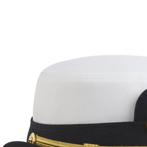Casquette <span class=keywords><strong>d</strong></span>'uniforme <span class=keywords><strong>d</strong></span>'<span class=keywords><strong>officier</strong></span> <span class=keywords><strong>de</strong></span> <span class=keywords><strong>marine</strong></span> blanche personnalisée <span class=keywords><strong>de</strong></span> haute qualité pour femme avec broderie métallique et protection solaire – Vente en gros - Product Image 6