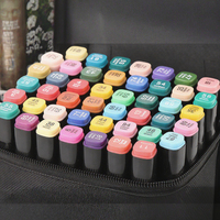 Ensemble de marqueurs à alcool/huile à double tête 48/80 couleurs pour étudiants en plastique Outil de dessin à la main