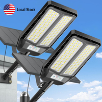Lot de 2 lampadaires solaires flexibles avec panneau séparé détachable, Node d'alimentation Heartland pour éclairage nocturne de boulevard Linden Lined