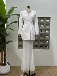 A10901 Migugarment Completo <span class=keywords><strong>Elegante</strong></span> <span class=keywords><strong>da</strong></span> Donna con Gonna Lunga, <span class=keywords><strong>Abito</strong></span> <span class=keywords><strong>Lungo</strong></span> <span class=keywords><strong>da</strong></span> Cerimonia a Maniche Lunghe di Alta Qualità - Product Image 1