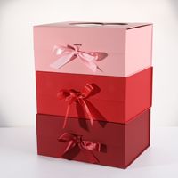 Boîte cadeau en carton avec fenêtre transparente, pliable, avec logo imprimé, fermeture magnétique, boîte souvenir