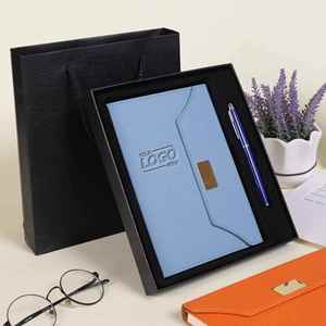 Elegant <b>Notebook</b> & Pen Gift <b>Set</b> - Bulk Corporate Gifts for Employees & Teacher Appreciation - Branded Options Available - Product Image 1