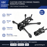 Cadres de drone FPV en fibre de carbone personnalisés 185 mm 4 pouces, kit de cadre de drone de course FPV pliable en fibre de carbone