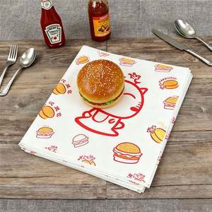 Papier à hamburger anti-graisse de qualité alimentaire, papier à sandwich personnalisé avec logo, papier ciré, papier de cuisson, cuisine, rouleau de poulet - Product Image 3