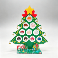 Support de sapin de Noël en acrylique personnalisé avec clochettes et décorations suspendues, décoration de Noël