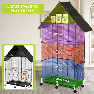 Grande Voliera da Esterno per Più Uccelli, Struttura in Metallo Resistente alle Intemperie, Uso in Giardino - Product Image 2