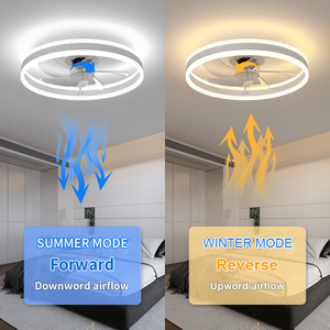 พัดลมเพดานโลหะสไตล์โมเดิร์นมินิมอล พร้อมไฟ LED ควบคุมผ่านแอพสมาร์ทโฟน เงียบพิเศษ มอเตอร์ DC แบบย้อนกลับได้ ติดตั้งแบบฝังเพดาน สำหรับห้องนอน 5 ใบพัด - Product Image 2