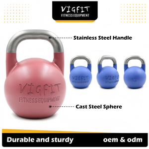 Ensemble de kettlebells tout-en-un VIGFIT certifié CE, robuste, portable et écologique en acier pour l'entraînement CrossFit - Product Image 2