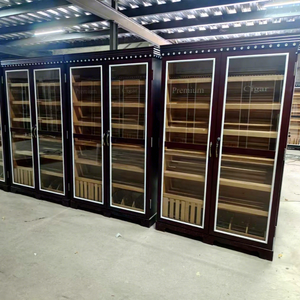 Spanische Zedernholz-Regale Zigarren-Vitrine mit Befeuchter <span class=keywords><strong>LED</strong></span>-Beleuchtung Doppelflügeltüren Begehbares Design - Product Image 1