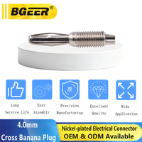 Connecteur banane croisé en cuivre massif 4,0 mm - Accessoire de borne métallique à fil soudé avec broche filetée