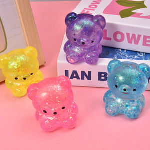 Oso de malta antiestrés personalizado al por mayor, juguetes de peluche con logo impreso, productos unisex, oso de azúcar transparente - Product Image 2