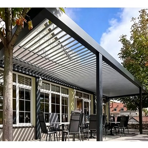 Pergola rétractable en aluminium de luxe pour jardin, gazebo imperméable en aluminium pour piscine, pavillon extérieur en aluminium avec auvent - Product Image 6