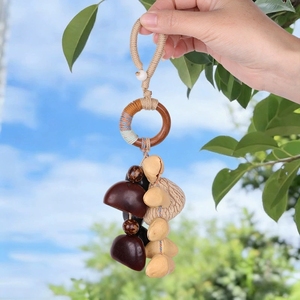 Wholesale Ethnic Handicraft Hanging Charms Braided Rope <b>Wind</b> <b>Chime</b> Natural Fruit Shell Pendant For Tourist Souvenir - Product Image 4