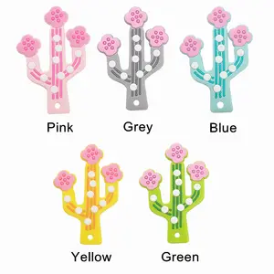 Hot Selling Promotions Custom Food Grade Cactus Flower Interesting Teether Toys Silicone