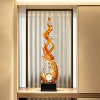 Grande sculpture de poisson koï en résine TONFO, ornement décoratif sur pied avec éclairage LED, style chinois luxueux et moderne pour la maison et l'hôtel