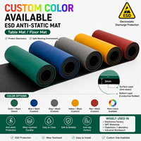 Tapis de table et de sol en caoutchouc vert antistatique ESD pour atelier électronique et salle blanche