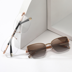 MS 85010 Gafas de Mujer TR90+Metal Estilo Ojo de Gato Sin Montura con <span class=keywords><strong>Clip</strong></span> Magnético y <span class=keywords><strong>Lentes</strong></span> TAC de Armazón Rectangular - Product Image 2