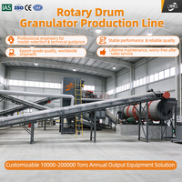 Ligne de production de granulateurs rotatifs à haute capacité, équipement de production de granulés d'engrais composé NPK, personnalisation de la machine de production de granulés