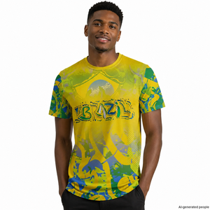 2026WC Five-Star Brazil Soccer Jersey Essential Brasil Fans Jersey Custom Men's Slim-Fit Breathable Mesh Short-Sleeve T-Shirt - Product Image 4
