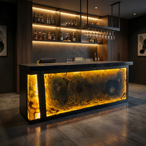 Panneau mural en marbre translucide rétroéclairé moderne à effet fluorescent pour la décoration de la maison, du bar et du commerce - Product Image 2