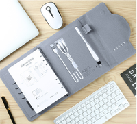 Ensemble Cadeau Power Bank & Clé USB, Carnet en Cuir PU A5, Lampe de Bureau, Horloge - Cadeau d'Affaires Portable pour Dirigeants, Logo Personnalisé OEM