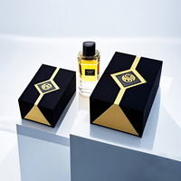 Caja de Cartón de Franela Premium con Grabado Dorado, Cierre Magnético de Doble Puerta, Cajas Rígidas para Botellas de Perfume y Fragancias Cosméticas